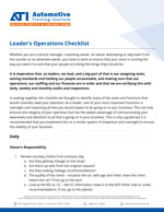 ATI's Leader's Operations Checklist
