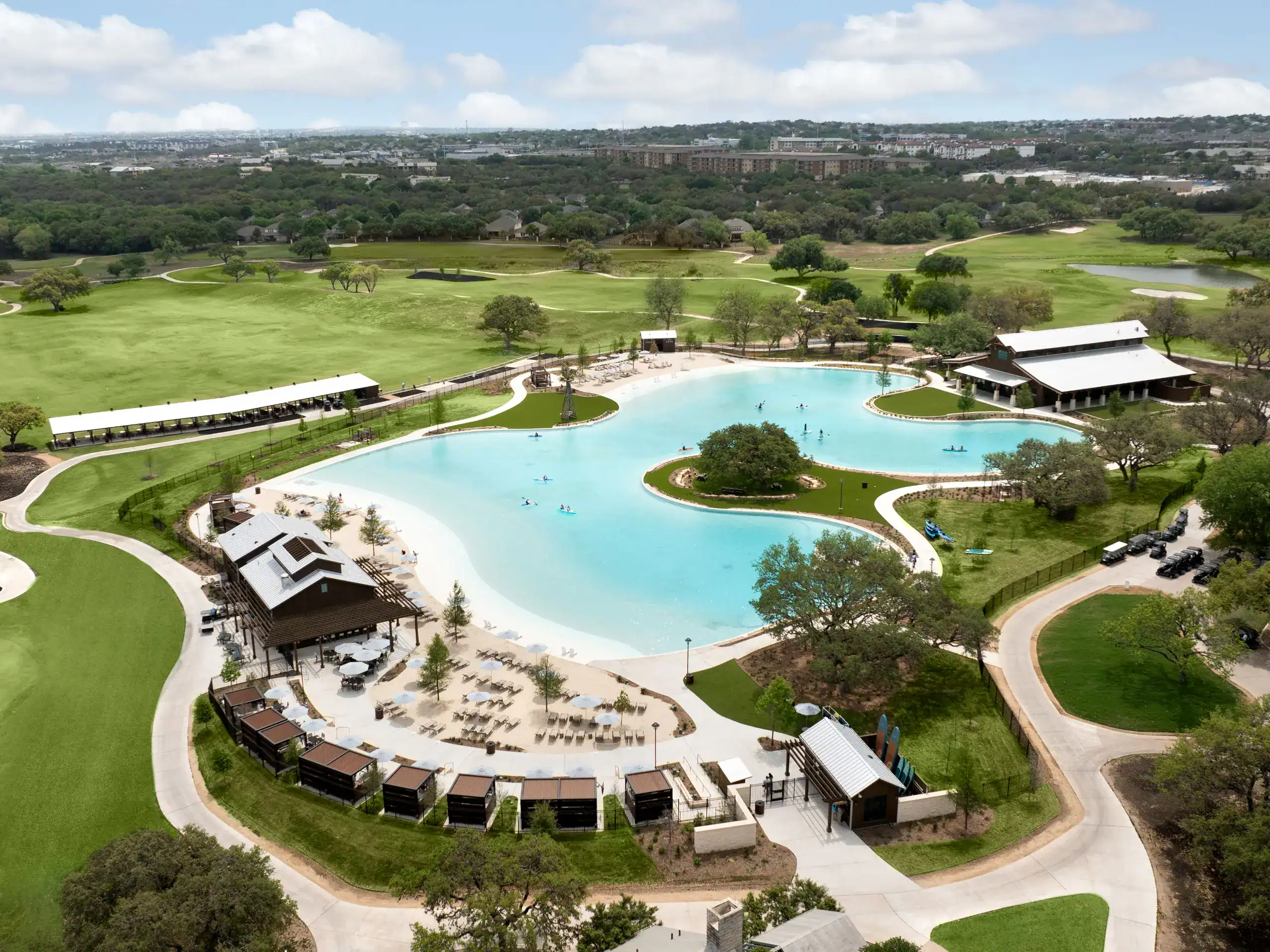 Resort lagoon and beach